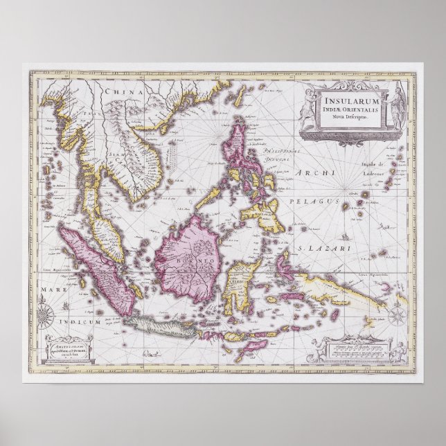 Karte der China und Indonesien | 1710 Poster (Vorne)