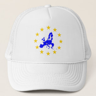 Karte der Europäischen Gewerkschaft mit Sternenkre Truckerkappe