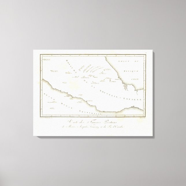 Karte der falschen Position in Mexiko Leinwanddruck (Vorderseite)