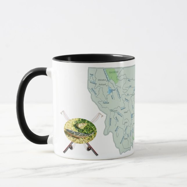 Karte der Fischereiflüsse von Montana Tasse (Links)