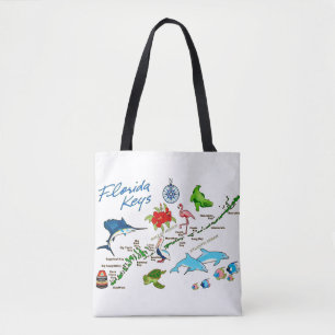 Karte der Florida Keys auf Schulterhöhe  Tasche