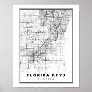 Karte der Florida Keys Poster
