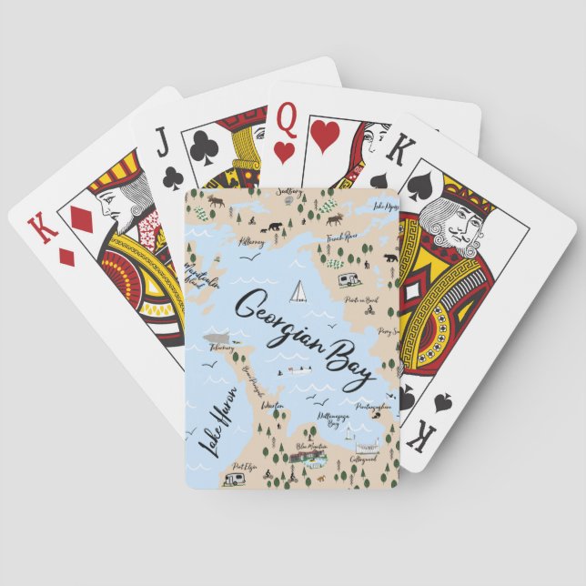 Karte der georgischen Bucht Spielkarten (Rückseite)