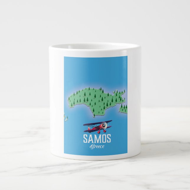 Karte der griechischen Insel Samos Jumbo-Tasse (Vorderseite)