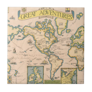 Karte der großen Abenteuer Fliese