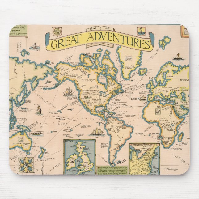 Karte der großen Abenteuer Mousepad (Vorne)