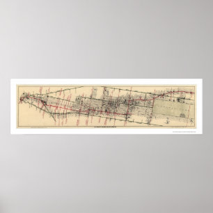 Karte der Hotels und der Theater in Manhattan 1906 Poster