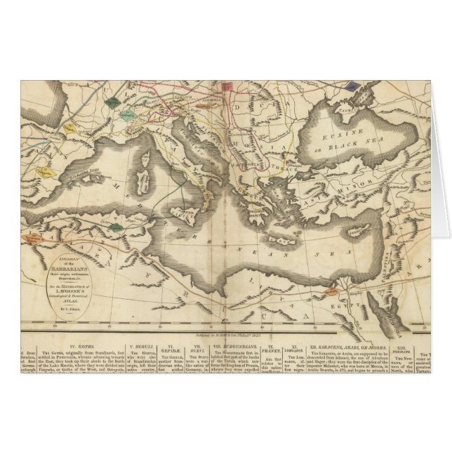 Karte der Inkursionen der Barbaren (Vorderseite (Horizontal))