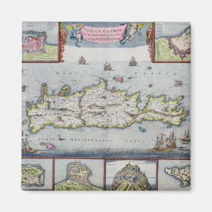 Karte der Insel Candia Magnet