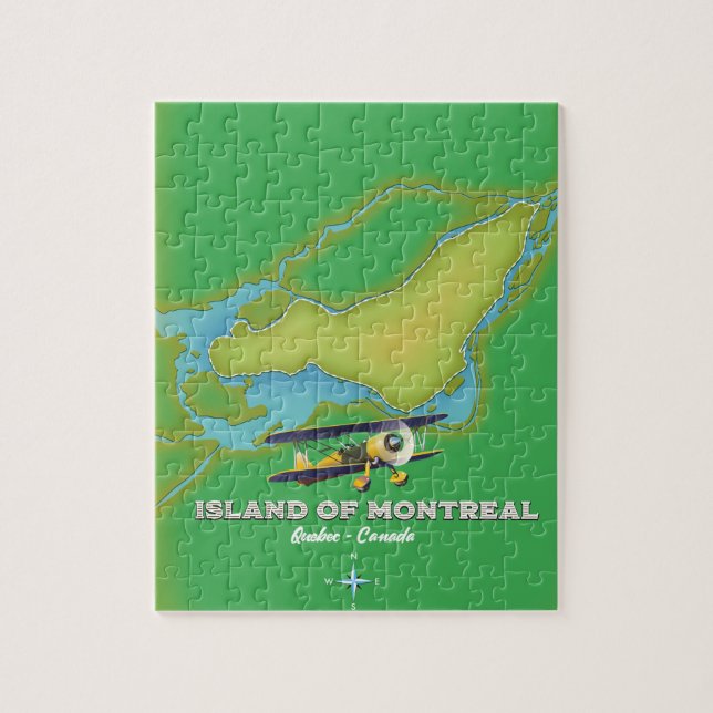 Karte der Insel Montreal Kanada (Vertikal)