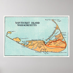 Karte der Insel Poster