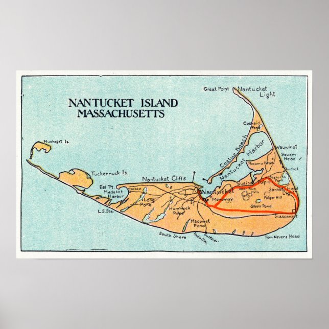 Karte der Insel Poster (Vorne)