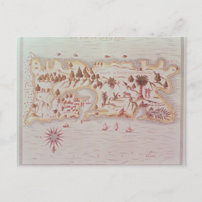Karte der Insel Puerto Rico, 1599 (Vorderseite)