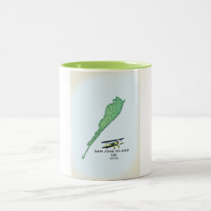 Karte der Insel San José Texas USA Zweifarbige Tasse