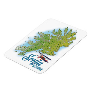 Karte der Insel Senja in Norwegen Magnet