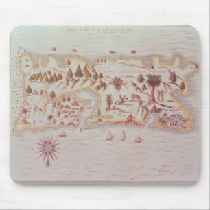 Karte der Insel von Puerto Rico, 1599 Mousepad
