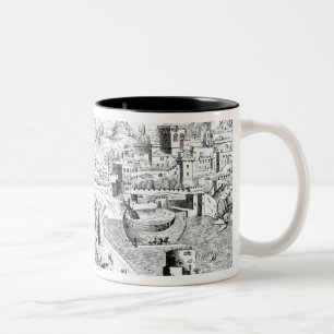 Karte der Insel von Rhodos Zweifarbige Tasse