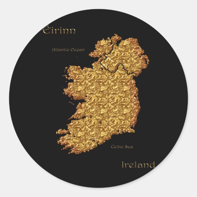 Karte der IRELAND-Aufkleber Runder Aufkleber (Vorderseite)