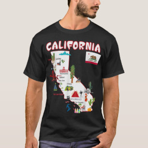 Karte der kalifornischen Sehenswürdigkeiten, Haupt T-Shirt