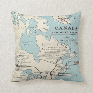 Karte der Kanada- - Kanada-Luftpost-Wege Kissen