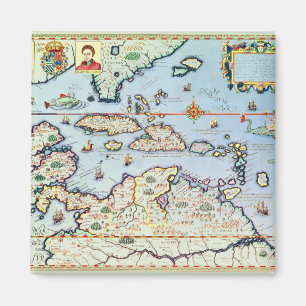 Karte der karibischen Inseln Magnet