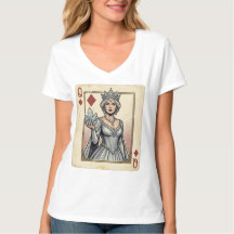 Karte der Karo-Dame: Crystal Crown T-Shirt