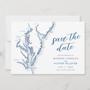 Karte der Kent Island Maryland Hochzeit