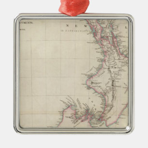 Karte der Kolonie von Neuseeland Ornament Aus Metall