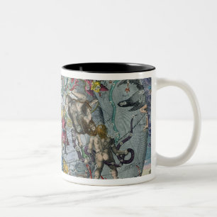 Karte der Konstellationen vom Nord Zweifarbige Tasse