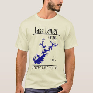Karte der Koordinaten von Lake Lanier Georgia T-Shirt