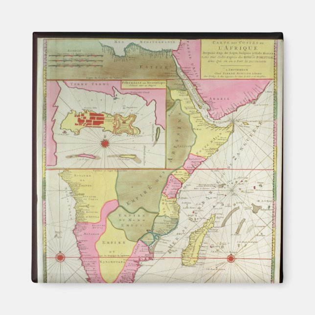 Karte der Länder Afrikas Magnet (Vorne)