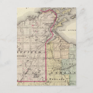 Karte der Landkreis Ashland und Bayfield