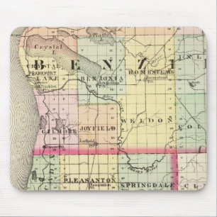 Karte der Landkreis Benzie und Manistee, Michigan Mousepad