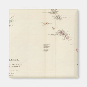 Karte der Leeward-Inseln Magnet