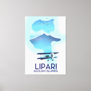 Karte der Lipari-Äolischen Inseln Leinwanddruck