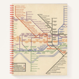 Karte der Londoner Untergrund Railways Notizbuch
