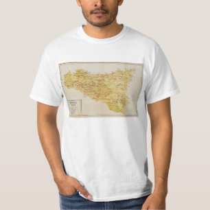 Karte der Mafia-Tätigkeit in Sizilien Italien 1900 T-Shirt