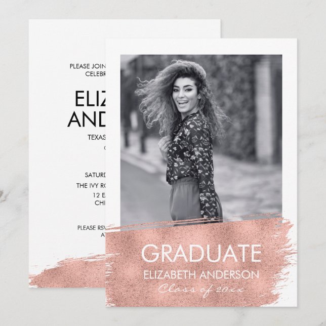 Karte der Minimalistischen Foto-Graduierungspartei (Vorne/Hinten)