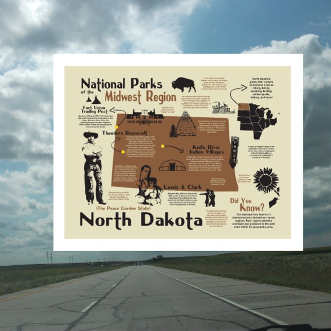 Karte der Nationalparks in Nord-Dakota (Von Creator hochgeladen)