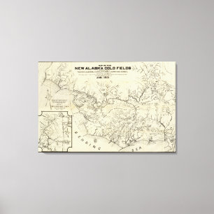 Karte der neuen Alaska-Goldfelder Leinwanddruck