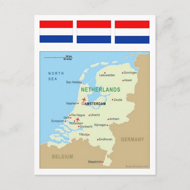Karte der Niederlande (Vorderseite)