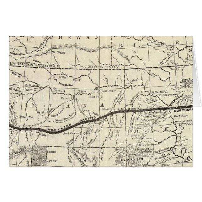 Karte der Nordpazifikbahn (Vorderseite (Horizontal))