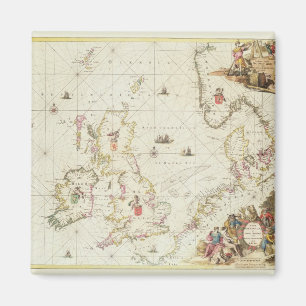 Karte der Nordsee, c.1675 Magnet