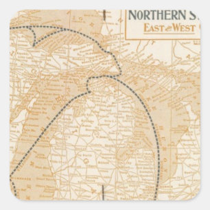 Karte der Northern Steship Company Quadratischer Aufkleber