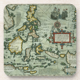 Karte der Ostinseln, Kneipe. 1635 in Amsterdam (ha Getränkeuntersetzer