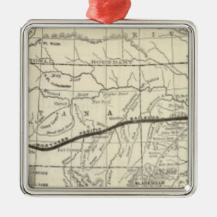 Karte der pazifischen Nordeisenbahn Silbernes Ornament