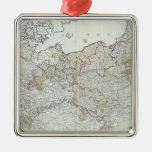Karte der preussischen Staaten im Jahre 1799 Silbernes Ornament