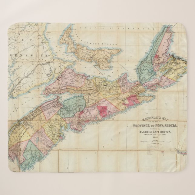 Karte der Provinz Nova Scotia 2 Sherpadecke (Vorderseite (Horizontal))