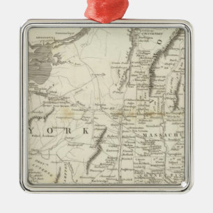 Karte der Provinzen der Vereinigten Staaten Silbernes Ornament