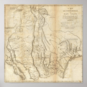 Karte der Provinzen Neuspaniens Poster